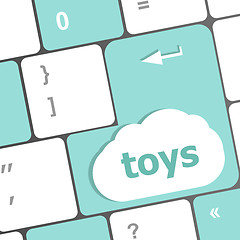 Image showing toys word on computer keyboard pc key