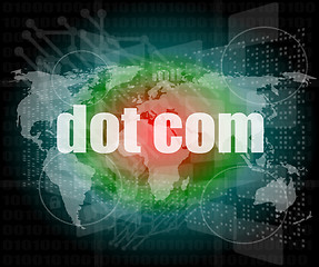 Image showing words dot com on digital screen, information technology concept