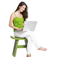 Image showing Working at home with a laptop