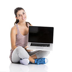 Image showing Happy student with a laptop