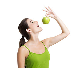 Image showing Healthy woman with apples