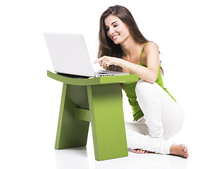 Image showing Working at home with a laptop