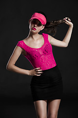 Image showing Sexy fashion woman in pink