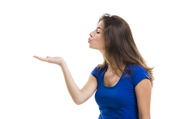 Image showing Girl sending a kiss