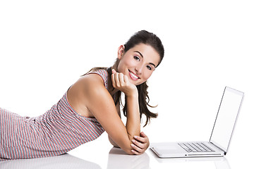 Image showing Student working on a laptop