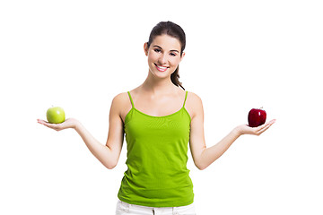 Image showing Healthy woman with apples