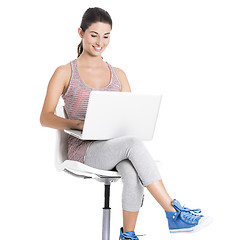 Image showing Student working on a laptop