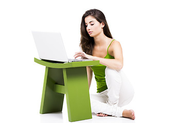 Image showing Working at home with a laptop