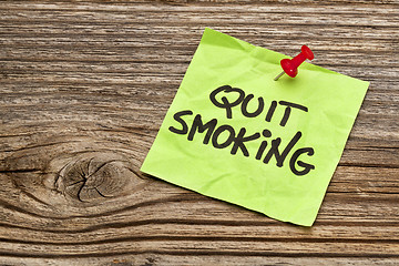 Image showing quit smoking reminder note