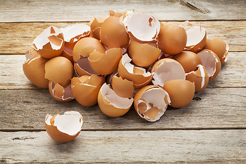 Image showing pile of broken eggshells
