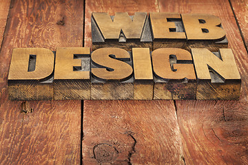 Image showing web design in wood type