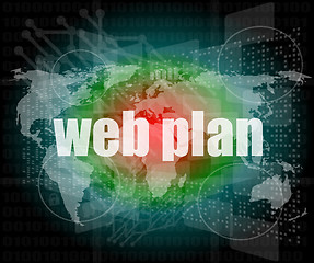 Image showing words web plan on digital touch screen