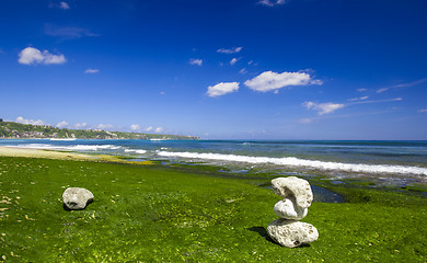 Image showing White Stones in a beach