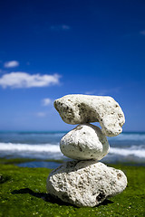 Image showing White Stones in a beach