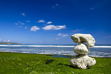 Image showing White Stones in a beach