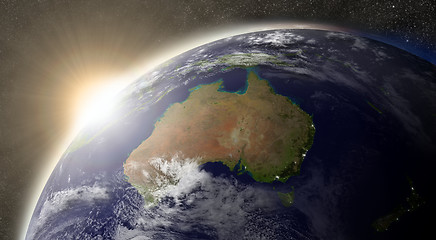 Image showing Sun over Australia