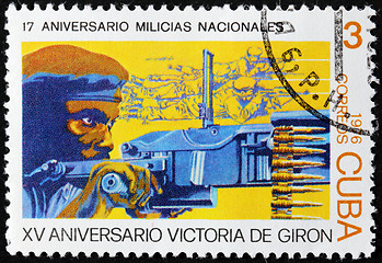 Image showing Cuban Soldier Stamp