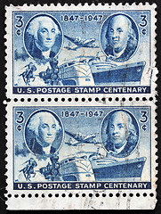Image showing Washington and Franklin Stamps