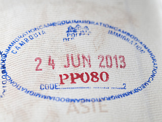 Image showing Asian passport  rubber stamp