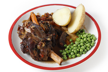 Image showing Lamb shank meal high angle