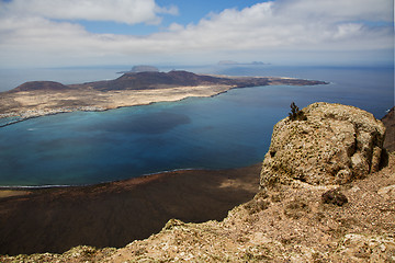 Image showing sky cloud beach  water  coastline and summer in lanzarote spain 