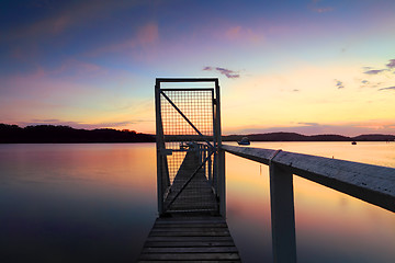 Image showing Summer Sunset Jetty Wharf