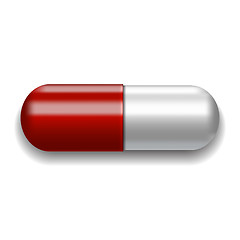 Image showing Red and white pill