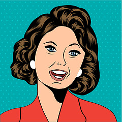 Image showing Pop Art illustration of a laughing woman