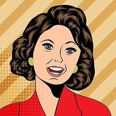 Image showing Pop Art illustration of a laughing woman