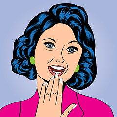 Image showing Pop Art illustration of a laughing woman