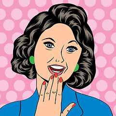 Image showing Pop Art illustration of a laughing woman