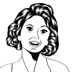 Image showing Pop Art illustration of a laughing woman