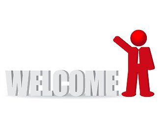 Image showing business man, people and word welcome