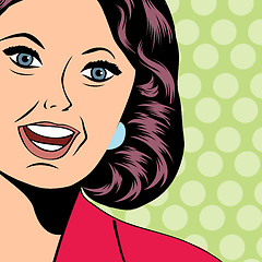 Image showing Pop Art illustration of a laughing woman