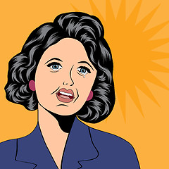 Image showing Pop Art illustration of a sad woman