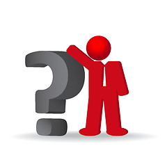 Image showing Business man, person with a question mark