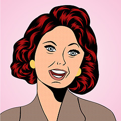 Image showing Pop Art illustration of a laughing woman