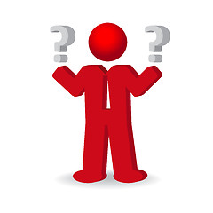 Image showing Business man, person with a question mark