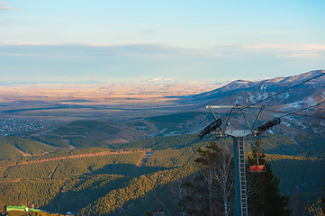 Image showing ropeway at mountain landscape