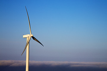 Image showing wind turbines and the sky in the isle of lanzarote