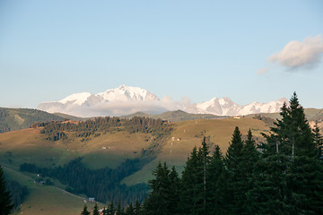 Image showing Evening in Alps mountains