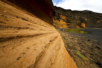 Image showing rock stone sky  water  coastline and summer in el golfo l