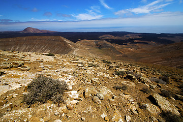 Image showing  timanfaya  rock stone sky  hill and summer