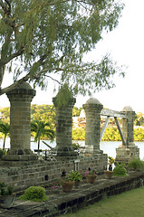 Image showing historic 1797 Boat House Pillars Nelson's Dockyard English Harbo