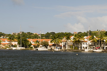 Image showing Rodney Bay yachts sailboats St. Lucia Island in Caribbean Sea wi