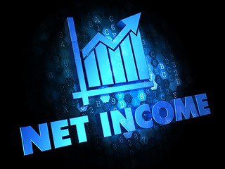 Image showing Net Income Concept on Dark Digital Background.