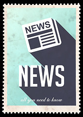 Image showing News on Light Blue in Flat Design.