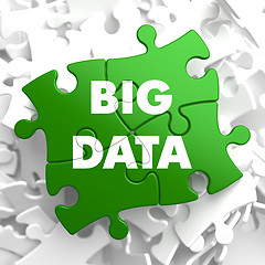 Image showing Big Data on Green Puzzle.