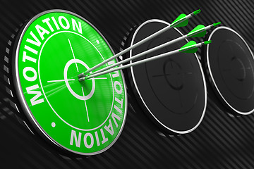 Image showing Motivation Concept on Green Target.