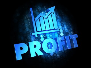 Image showing Profit Concept on Dark Digital Background.